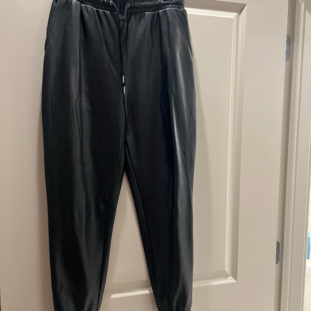 Faux Leather Joggers